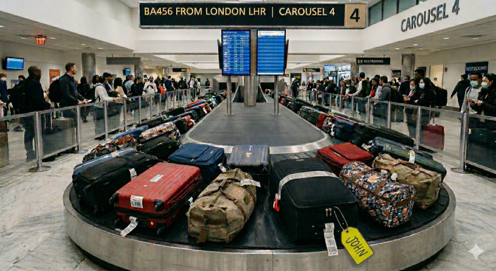 Right Price Tag on Luggage at Airport