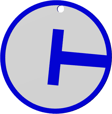 State of CT Bag Tag Front Blue White